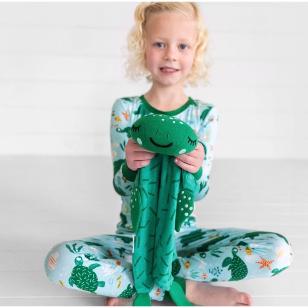 Little Sleepies Sea Turtle Lovey Green Bamboo Viscose